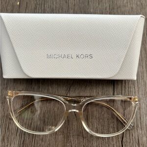 Michael Kors Transparent Eyeglasses with White Case